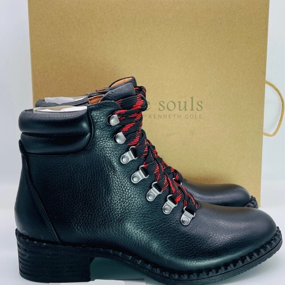NIB 7.5 Black Gentle Souls Kenneth Cole Brooklyn Lace Up Ankle Boot - Picture 2 of 14
